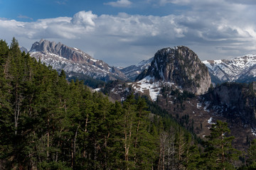 The mountain range of the Big Thach natural park. Adygea