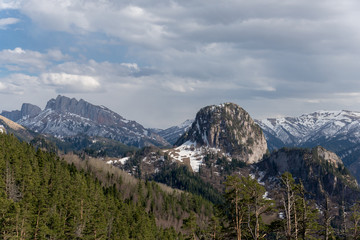 The mountain range of the Big Thach natural park. Adygea