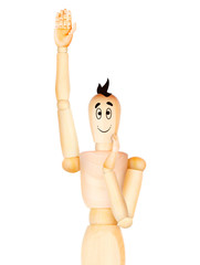 happy character giving hello gesture