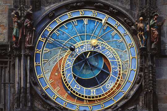 Historical famous astronomical clock in Prague