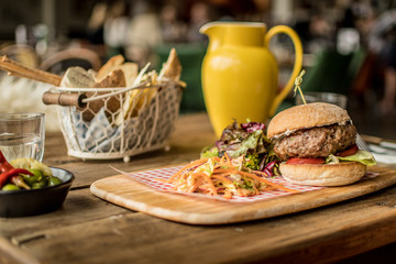 Burger and Salad
