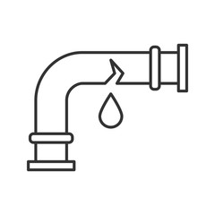 Broken water pipe linear icon