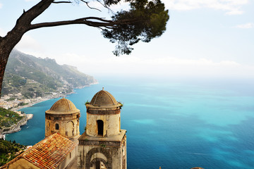 Fototapeta na wymiar Ravelo resort city at Amalfi coast in Southern Italy
