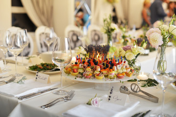 Wedding reception table