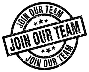 join our team round grunge black stamp