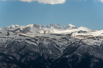 Fototapeta premium The mountain range of the Big Thach natural park. Adygea