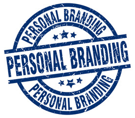 personal branding blue round grunge stamp