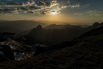 The mountain range of the Big Thach natural park. Adygea
