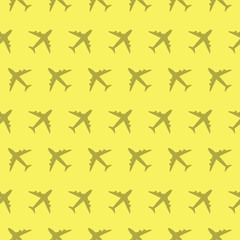 Airplane Commercial Aviation Seamless Symbol Silhouette Pattern