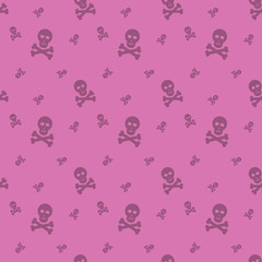 Skull And Bones Halloween Seamless Silhouette Decorative Pattern