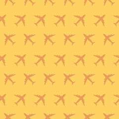 Airplane Commercial Aviation Symbol Silhouette Seamless Background