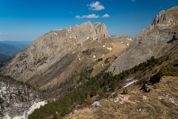 The mountain range of the Big Thach natural park. Adygea