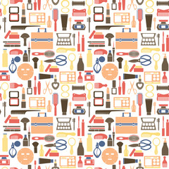 background of Makeup Cosmetic Beauty pattern silhouettes