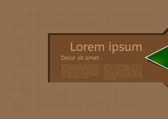 Light brown background cover. Template folder cover. Perforated