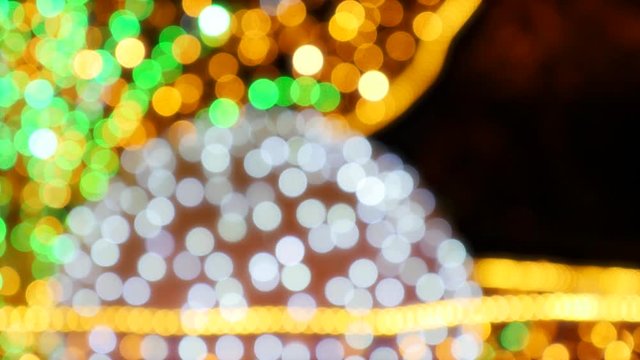 4k da sfocato a fuoco - Luci di Natale a forma di conchiglia