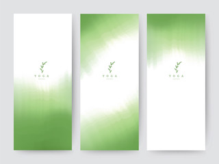 Branding Packaging brush abstract background, logo banner voucher, watercolor green leaf fabric pattern. vector illustration.