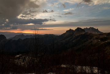 The mountain range of the Big Thach natural park. Adygea