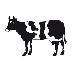 Cow icon on the white background symbol with spots