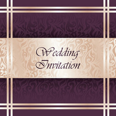 Wedding invitation with floral pattern. Floral background