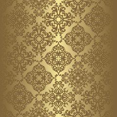 Vintage seamless background in a gold. Can be used as background for wedding invitation
