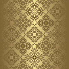 Vintage seamless background in a gold. Can be used as background for wedding invitation