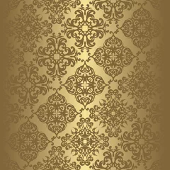 Tafelkleed Vintage seamless background in a gold. Can be used as background for wedding invitation © kolesik