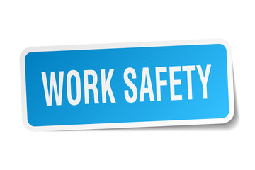 work safety square sticker on white
