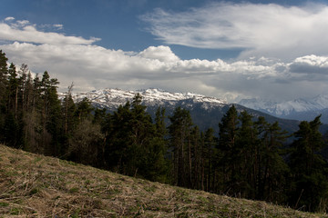The mountain range of the Big Thach natural park. Adygea