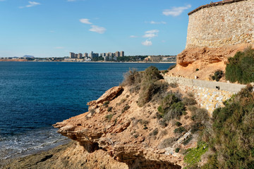 Fototapeta na wymiar Cabo Roig and coastline of Dehesa de Campoamor. Costa Blanca. Spain