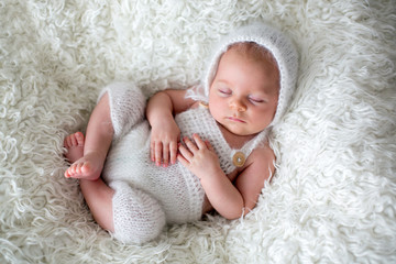 Beautiful newborn baby boy, sleeping © Tomsickova