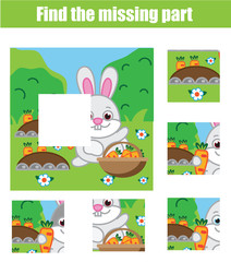 Puzzle for toddlers. Matching children educational game. Match pieces and complete the picture. Activity for pre school years kids