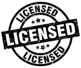 licensed round grunge black stamp