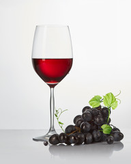 Red wine in a glass isolated