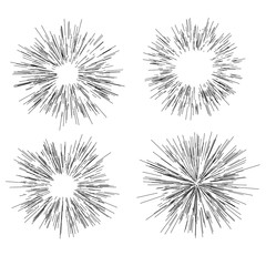 Obraz premium Sun burst, star burst sunshine. Radiating from the center of thin beams, lines. Dynamic style. Abstract explosion, speed motion