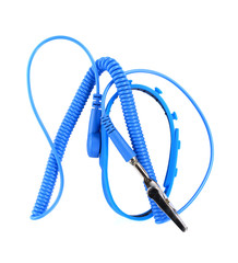 Antistatic wrist strap on white background