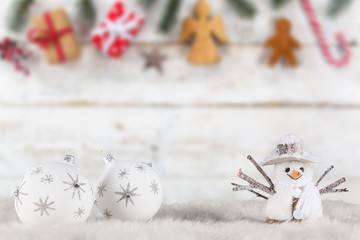 Christmas decoration on wooden background