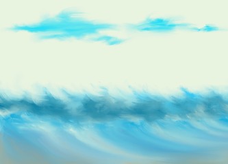 Abstract Background of Blue Wave in A Sea