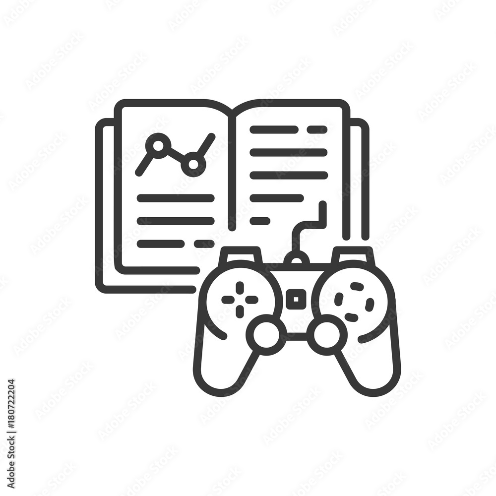 Poster learning game - line design single isolated icon