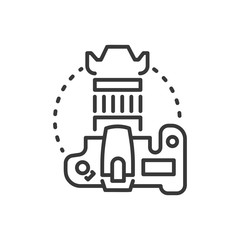 Obraz premium DSLR camera - line design single isolated icon