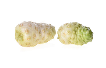 slice Noni Fruit isolated on white background.