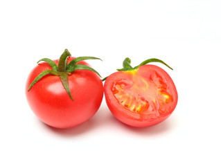 small tomatoes isolated on white background