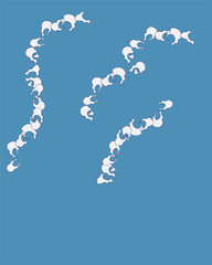 Wirbelkörper, symbolisch, auf blauem Hintergrund