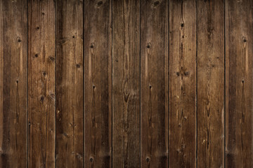 Brown wood texture. Abstract background, empty template. rustic weathered barn wood background with knots and nail holes. Close up of wall made of wooden planks. - Powered by Adobe