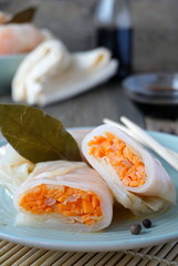 Vegetable cabbage rolls with Korean carrots