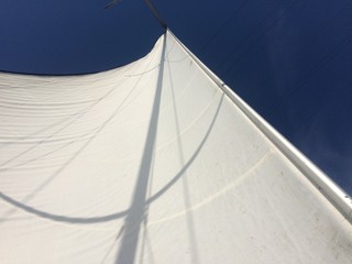 Sail yacht in the sky