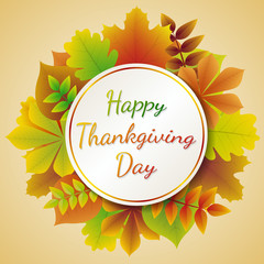 Happy Thanksgiving Day - card with greetings. Vector.