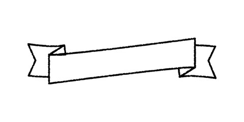 single vintage outline ribbon banner