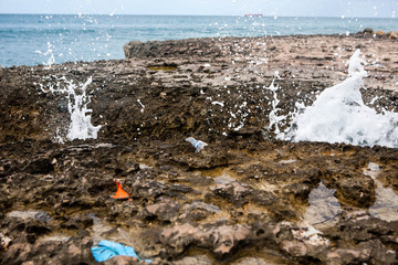 Pollution on coral formation