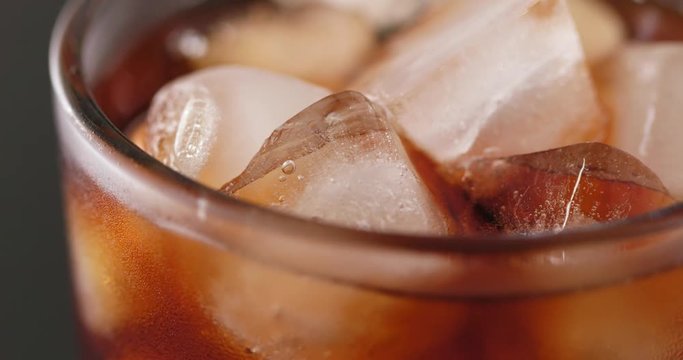 Iced soft drink close up
