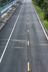 Obraz premium Top View Road and footpath.